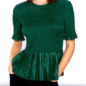 NWT green leather Top
